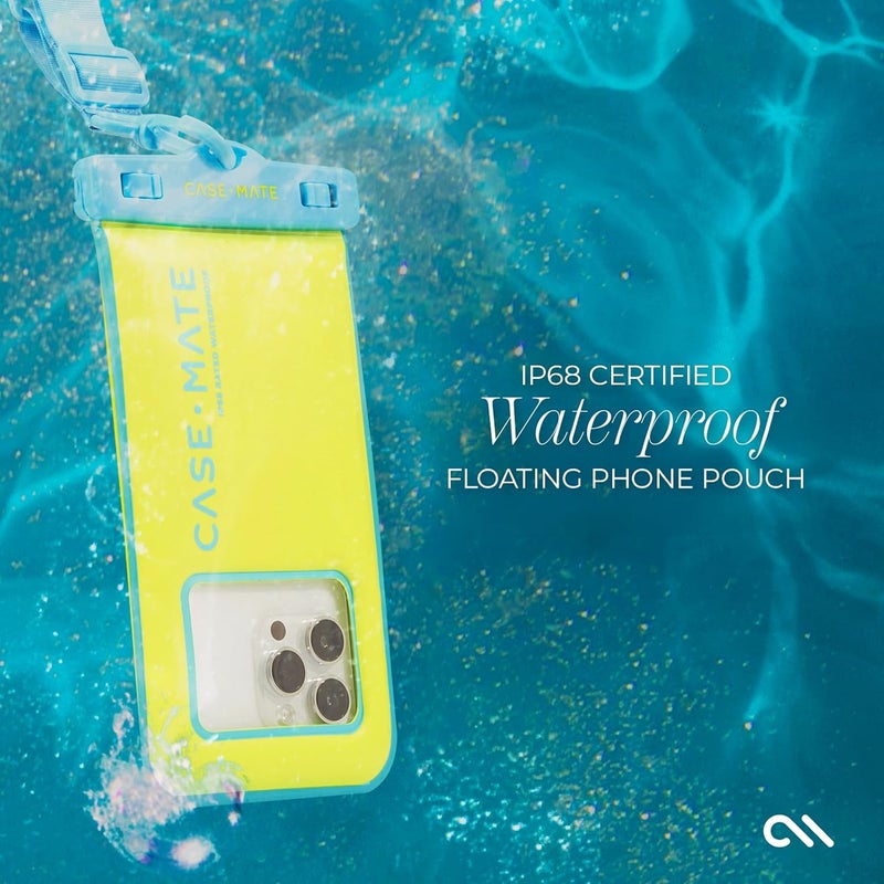 Casemate 2 Pack IP68 Waterproof Phone Pouch - Floating Waterproof Phone Case w/Crossbody Lanyard - Beach Cruise Ship Travel Essentials - Compatible w/All Devices, Touchscreen Friendly - Citrus Splash - Image 4